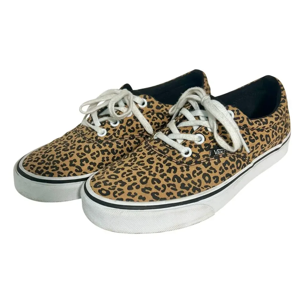 Vans Womens Animal Print Lace Up Low Top Sneakers Trendy Comfort 7.5M